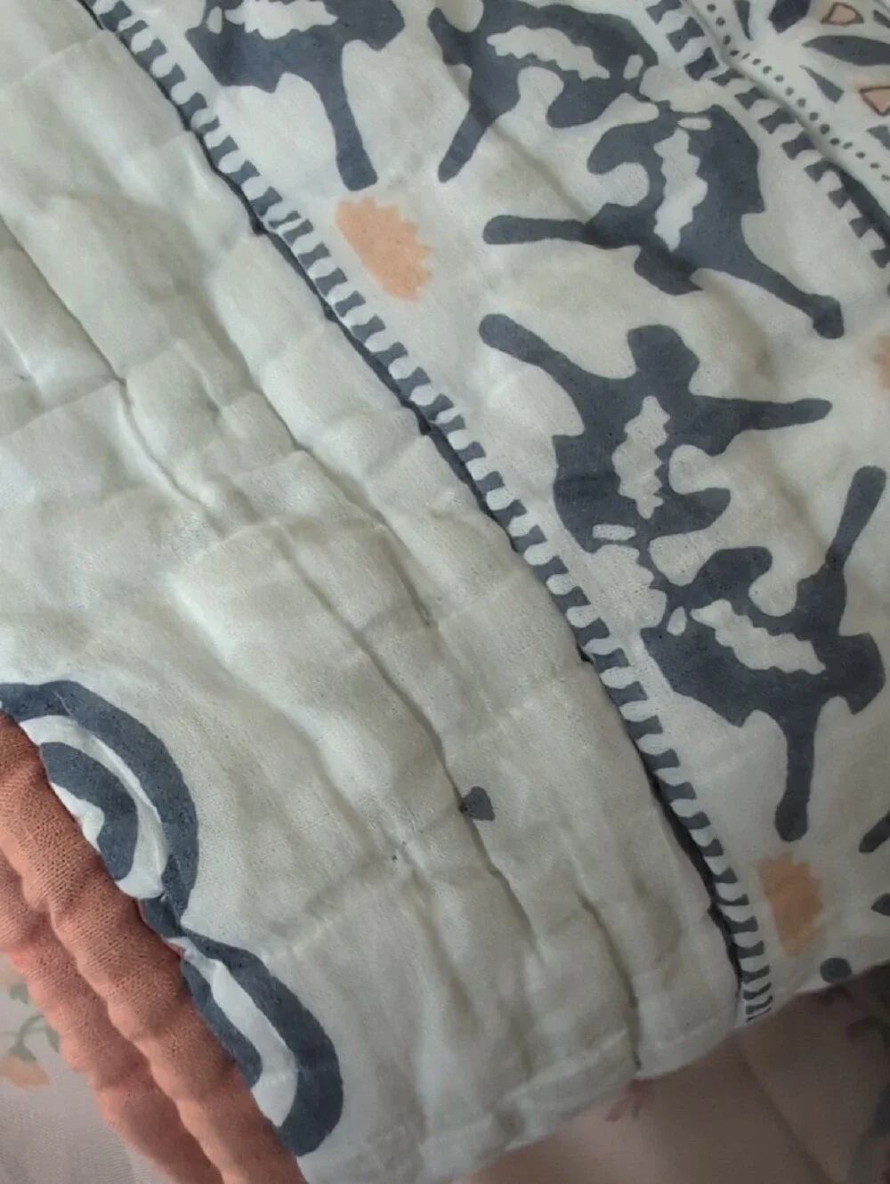 Pottery Barn Pia Medallion Quilted King Size Pillow Shams Covers Blue Coral Sage
